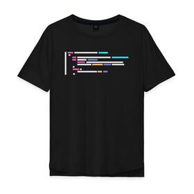 Мужская футболка хлопок Oversize с принтом Подсветка синтаксиса кода в Санкт-Петербурге, 100% хлопок | свободный крой, круглый ворот, “спинка” длиннее передней части | 1с | c | highlighter | java | javascript | php | programmer | sql | syntax | код | компьютер | программа | с++ | сисадмин