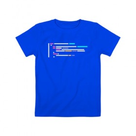 Детская футболка хлопок с принтом Подсветка синтаксиса кода в Санкт-Петербурге, 100% хлопок | круглый вырез горловины, полуприлегающий силуэт, длина до линии бедер | 1с | c | highlighter | java | javascript | php | programmer | sql | syntax | код | компьютер | программа | с++ | сисадмин