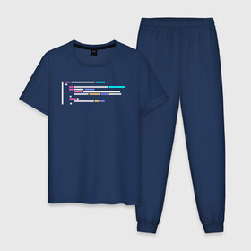 Мужская пижама хлопок с принтом Подсветка синтаксиса кода в Санкт-Петербурге, 100% хлопок | брюки и футболка прямого кроя, без карманов, на брюках мягкая резинка на поясе и по низу штанин
 | 1с | c | highlighter | java | javascript | php | programmer | sql | syntax | код | компьютер | программа | с++ | сисадмин