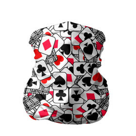 Бандана-труба 3D с принтом Игральные карты в Санкт-Петербурге, 100% полиэстер, ткань с особыми свойствами — Activecool | плотность 150‒180 г/м2; хорошо тянется, но сохраняет форму | cards | casino | coons | cross | game | hearts | playing | poker | spades | suit | буны | графика | игра | игральные | иллюстрация | казино | картинка | карты | коллаж | крести | масть | мода | пики | покер | разбросаны | рисунок | рубашка