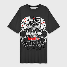 Платье-футболка 3D с принтом Poker в Санкт-Петербурге,  |  | Тематика изображения на принте: po | буны | веер | винтаж | графика | дизайн | игра | игральные | иллюстрация | казино | картинка | карты | кости | крести | масть | мода | надпись | орнамент | пики | покер | рисунок | сердце | символ | стиль