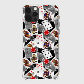 Чехол для iPhone 12 Pro с принтом Игральные карты в Санкт-Петербурге, силикон | область печати: задняя сторона чехла, без боковых панелей | буны | вольты | графика | дамы | десятки | игра | игральные | иллюстрация | казино | картинка | карты | коллаж | короли | красные | крести | масть | мода | орнамент | пики | покер | разбросаны | рисунок