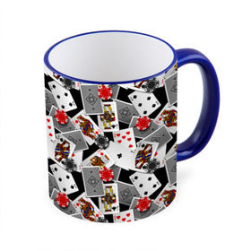 Кружка с принтом Игральные карты в Санкт-Петербурге, керамика | ёмкость 330 мл | буны | вольты | графика | дамы | десятки | игра | игральные | иллюстрация | казино | картинка | карты | коллаж | короли | красные | крести | масть | мода | орнамент | пики | покер | разбросаны | рисунок