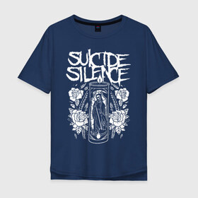 Мужская футболка хлопок Oversize с принтом Suicide Silence в Санкт-Петербурге, 100% хлопок | свободный крой, круглый ворот, “спинка” длиннее передней части | metal | suicide silence | грув метал | группы | дэткор | метал | музыка | ню метал | рок
