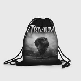 Рюкзак-мешок 3D с принтом Trivium в Санкт-Петербурге, 100% полиэстер | плотность ткани — 200 г/м2, размер — 35 х 45 см; лямки — толстые шнурки, застежка на шнуровке, без карманов и подкладки | Тематика изображения на принте: trivium | грув метал | группы | метал | музыка | рок | тривиум | трэш метал | хеви метал