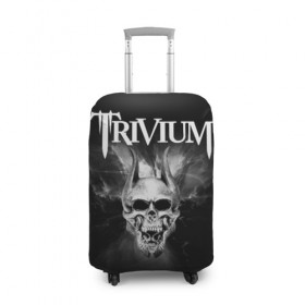 Чехол для чемодана 3D с принтом Trivium в Санкт-Петербурге, 86% полиэфир, 14% спандекс | двустороннее нанесение принта, прорези для ручек и колес | trivium | грув метал | группы | метал | музыка | рок | тривиум | трэш метал | хеви метал