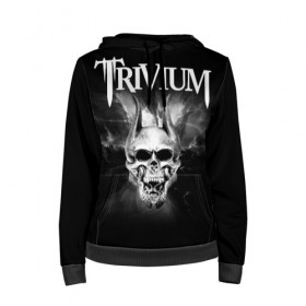 Женская толстовка 3D с принтом Trivium в Санкт-Петербурге, 100% полиэстер  | двухслойный капюшон со шнурком для регулировки, мягкие манжеты на рукавах и по низу толстовки, спереди карман-кенгуру с мягким внутренним слоем. | Тематика изображения на принте: trivium | грув метал | группы | метал | музыка | рок | тривиум | трэш метал | хеви метал