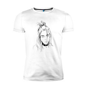 Мужская футболка премиум с принтом Billie Eilish в Санкт-Петербурге, 92% хлопок, 8% лайкра | приталенный силуэт, круглый вырез ворота, длина до линии бедра, короткий рукав | music | pop | айлиш | билли | музыка