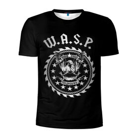 Мужская футболка 3D спортивная с принтом W.A.S.P. в Санкт-Петербурге, 100% полиэстер с улучшенными характеристиками | приталенный силуэт, круглая горловина, широкие плечи, сужается к линии бедра | w.a.s.p. | wasp | глэм метал | группы | метал | музыка | рок | хард рок | хэви метал | шок рок