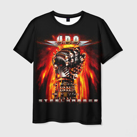 Мужская футболка 3D с принтом U.D.O. в Санкт-Петербурге, 100% полиэфир | прямой крой, круглый вырез горловины, длина до линии бедер | heavy metal | metal | u.d.o. | udo | группы | метал | музыка | пауэр метал | рок | удо диркшнайдер | хэви метал