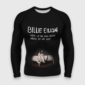 Мужской рашгард 3D с принтом Billie Eilish в Санкт-Петербурге,  |  | ailish | billi | billie eilish | bury a friend | copycat | crown | dont smile at me | lovely | music | my boy | party favor | pop | били | билли айлиш | музыка | певица | поп | эйлиш