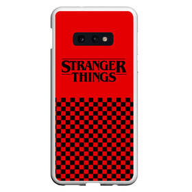 Чехол для Samsung S10E с принтом STRANGER THINGS в Санкт-Петербурге, Силикон | Область печати: задняя сторона чехла, без боковых панелей | Тематика изображения на принте: 11 | checkerboard | eggo | eleven | netflix | stranger | things | бобби | браун | дела | крайне | милли | обратная | одинадцать | одиннадцать | очень | события | сторона | странные | стренджер | темная