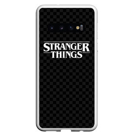 Чехол для Samsung Galaxy S10 с принтом STRANGER THINGS в Санкт-Петербурге, Силикон | Область печати: задняя сторона чехла, без боковых панелей | Тематика изображения на принте: 11 | checkerboard | eggo | eleven | netflix | stranger | things | бобби | браун | дела | крайне | милли | обратная | одинадцать | одиннадцать | очень | события | сторона | странные | стренджер | темная