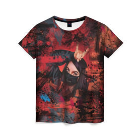 Женская футболка 3D с принтом Буря красок Tenderlybae в Санкт-Петербурге, 100% полиэфир ( синтетическое хлопкоподобное полотно) | прямой крой, круглый вырез горловины, длина до линии бедер | tenderlybae | амина | амина мирзоева | мерч | тендерлибае
