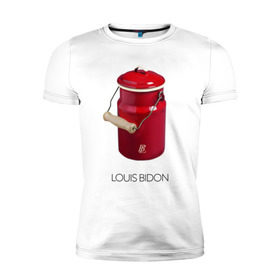 Мужская футболка премиум с принтом Louis Bidon в Санкт-Петербурге, 92% хлопок, 8% лайкра | приталенный силуэт, круглый вырез ворота, длина до линии бедра, короткий рукав | антитренд | луи витон