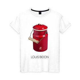 Женская футболка хлопок с принтом Louis Bidon в Санкт-Петербурге, 100% хлопок | прямой крой, круглый вырез горловины, длина до линии бедер, слегка спущенное плечо | антитренд | луи витон