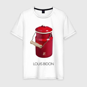 Мужская футболка хлопок с принтом Louis Bidon в Санкт-Петербурге, 100% хлопок | прямой крой, круглый вырез горловины, длина до линии бедер, слегка спущенное плечо. | антитренд | луи витон