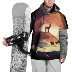 Накидка на куртку 3D с принтом Абстрактный олень в Санкт-Петербурге, 100% полиэстер |  | Тематика изображения на принте: арт | дикая | олень | пещера | поп | природа | рога | стая | шерсть