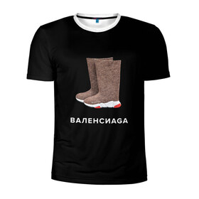 Мужская футболка 3D спортивная с принтом Валенсиаga в Санкт-Петербурге, 100% полиэстер с улучшенными характеристиками | приталенный силуэт, круглая горловина, широкие плечи, сужается к линии бедра | balenciaga | антитренд | баленсиага
