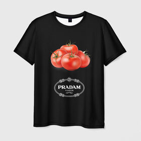 Мужская футболка 3D с принтом PRADAM в Санкт-Петербурге, 100% полиэфир | прямой крой, круглый вырез горловины, длина до линии бедер | антитренд | прада