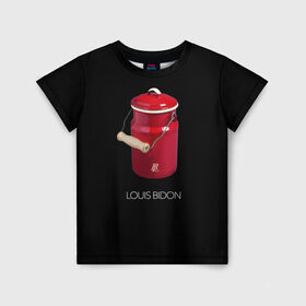 Детская футболка 3D с принтом Louis Bidon в Санкт-Петербурге, 100% гипоаллергенный полиэфир | прямой крой, круглый вырез горловины, длина до линии бедер, чуть спущенное плечо, ткань немного тянется | Тематика изображения на принте: антитренд | луи витон