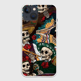 Чехол для iPhone 13 с принтом Мексиканская Вечеринка в Санкт-Петербурге,  |  | party | амиго | маракасы | мексика | мехико | скелет | сомбреро | текила | черепа