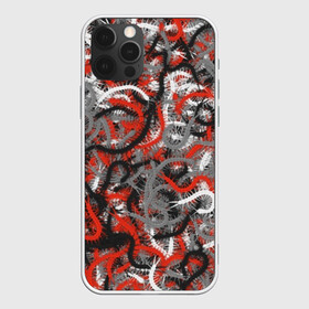 Чехол для iPhone 12 Pro с принтом Сколопендры в Санкт-Петербурге, силикон | область печати: задняя сторона чехла, без боковых панелей | Тематика изображения на принте: камуфляж | красный | лапки | милитари | многоножка | насекомые | орнжевый | паттрен | серый | сороконожка | узор