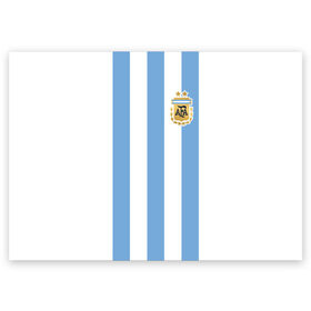 Поздравительная открытка с принтом Сборная Аргентины в Санкт-Петербурге, 100% бумага | плотность бумаги 280 г/м2, матовая, на обратной стороне линовка и место для марки
 | argentina | аргентина | аргентинская сборная | сборная | сборная аргентины | сборная аргентины по футболу | сборные | форма | футбол | футбольные сборные | чемпионат | чемпионат мира