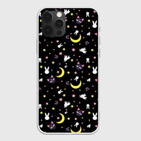 Чехол для iPhone 12 Pro Max с принтом Sailor Moon Pattern в Санкт-Петербурге, Силикон |  | Тематика изображения на принте: аниме | детский | зайчик | зая | звезды | кролик | луна в матроске | матросска | месяц | милота | милый | небо | паттерн | сейлор мун | черный