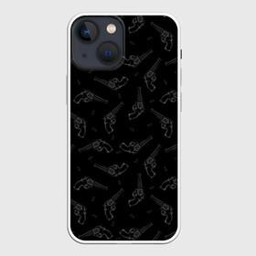 Чехол для iPhone 13 mini с принтом Револьверы в Санкт-Петербурге,  |  | background | black | cart | cowboy | criminal | drawing | fashion | firearms | graphics | illustration | picture | revolvers | style | thug | weapons | бандит | графика | иллюстрация | картинка | ковбой | мода | огнестрельное | оружие | патроны | пистолет