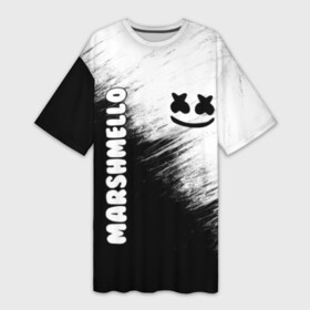 Платье-футболка 3D с принтом Marshmello 3 в Санкт-Петербурге,  |  | dj | fortnite | marshmello | music | дж | зефир | маршмелоу | музыка | форнайт | фортнайт