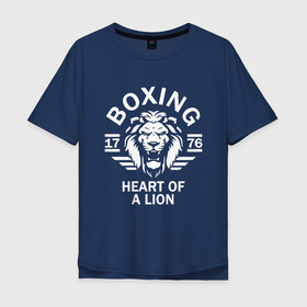 Мужская футболка хлопок Oversize с принтом Бокс - сердце льва в Санкт-Петербурге, 100% хлопок | свободный крой, круглый ворот, “спинка” длиннее передней части | box | boxing | bruce lee | champion | dragon | fight | fighter | judo | muay thai | team | tiger | ufc | али | боевые | боец | бой | бокс | боксер | борьба | брюс ли | воин | дзюдо | дракон | единоборства | искусство | карате | контакт | кулак | лев
