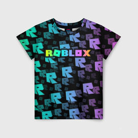 Детская футболка 3D с принтом Roblox в Санкт-Петербурге, 100% гипоаллергенный полиэфир | прямой крой, круглый вырез горловины, длина до линии бедер, чуть спущенное плечо, ткань немного тянется | roblox   массовая многопользовательская онлайн игра