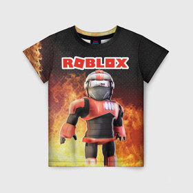 Детская футболка 3D с принтом Roblox в Санкт-Петербурге, 100% гипоаллергенный полиэфир | прямой крой, круглый вырез горловины, длина до линии бедер, чуть спущенное плечо, ткань немного тянется | roblox   массовая многопользовательская онлайн игра
