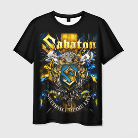 Мужская футболка 3D с принтом Sabaton в Санкт-Петербурге, 100% полиэфир | прямой крой, круглый вырез горловины, длина до линии бедер | heavy metal | metal | sabaton | группы | метал | музыка | пауэр метал | рок | сабатон | хэви метал