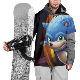 Накидка на куртку 3D с принтом Sonic  в Санкт-Петербурге, 100% полиэстер |  | Тематика изображения на принте: blue | hedgehog | movie | sonic | ёжик | синий | соник | фильм