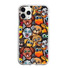 Чехол для iPhone 11 Pro матовый с принтом Веселые собаки в Санкт-Петербурге, Силикон |  | Тематика изображения на принте: бульдог | голубые глаза | доберман | животные | жирафы | котики | милые | олени | разноцветные | собаки | хаски | яркие