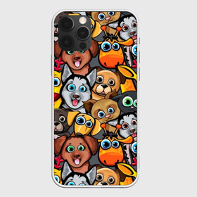 Чехол для iPhone 12 Pro Max с принтом Веселые собаки в Санкт-Петербурге, Силикон |  | Тематика изображения на принте: бульдог | голубые глаза | доберман | животные | жирафы | котики | милые | олени | разноцветные | собаки | хаски | яркие