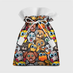 Подарочный 3D мешок с принтом Веселые собаки в Санкт-Петербурге, 100% полиэстер | Размер: 29*39 см | бульдог | голубые глаза | доберман | животные | жирафы | котики | милые | олени | разноцветные | собаки | хаски | яркие
