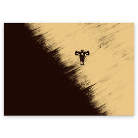 Поздравительная открытка с принтом Черный Клевер (Черный Бык) 4 в Санкт-Петербурге, 100% бумага | плотность бумаги 280 г/м2, матовая, на обратной стороне линовка и место для марки
 | Тематика изображения на принте: anime | black | black bull | black clover | bull | clover | аниме | аста | астер | бык | клевер | черный | чёрный бык | черный клевер