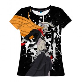 Женская футболка 3D с принтом Блич в Санкт-Петербурге, 100% полиэфир ( синтетическое хлопкоподобное полотно) | прямой крой, круглый вырез горловины, длина до линии бедер | anime | bleach | аниме | блич | ичиго | манга | маска | пустые | синигами | фэнтези