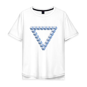 Мужская футболка хлопок Oversize с принтом Объемная геометрия в Санкт-Петербурге, 100% хлопок | свободный крой, круглый ворот, “спинка” длиннее передней части | абстракция | геометрия | иллюзия | тренд | треугольник | треугольники