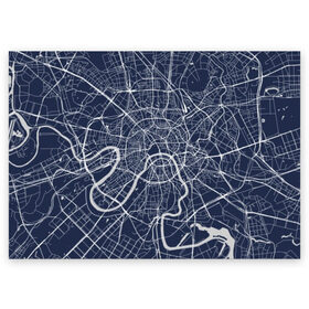 Поздравительная открытка с принтом Карта Москвы в Санкт-Петербурге, 100% бумага | плотность бумаги 280 г/м2, матовая, на обратной стороне линовка и место для марки
 | capital | city | country | map | moscow | plan | rivers | roads | russia | russians | scheme | город | дороги | карта | москва | план | реки | россия | русские | столица | страна | схема