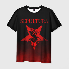 Мужская футболка 3D с принтом Sepultura в Санкт-Петербурге, 100% полиэфир | прямой крой, круглый вырез горловины, длина до линии бедер | sepultura | грув метал | группы | дэт метал | метал | музыка | рок | трэш метал