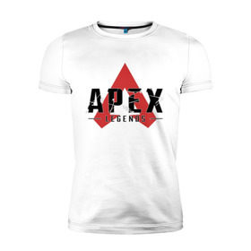 Мужская футболка премиум с принтом Apex Legends Logo в Санкт-Петербурге, 92% хлопок, 8% лайкра | приталенный силуэт, круглый вырез ворота, длина до линии бедра, короткий рукав | apex | apex legends | bangalor | bloodhound | caustic | gibraltar | legends | lifeline | logo | mirage | pathfinder | titanfall | wraith | апекс