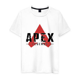 Мужская футболка хлопок с принтом Apex Legends Logo в Санкт-Петербурге, 100% хлопок | прямой крой, круглый вырез горловины, длина до линии бедер, слегка спущенное плечо. | Тематика изображения на принте: apex | apex legends | bangalor | bloodhound | caustic | gibraltar | legends | lifeline | logo | mirage | pathfinder | titanfall | wraith | апекс