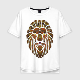 Мужская футболка хлопок Oversize с принтом King в Санкт-Петербурге, 100% хлопок | свободный крой, круглый ворот, “спинка” длиннее передней части | leo | дикая | король | кот | кошка | лев | мода | молодежь | молодость | охотник | трэнд