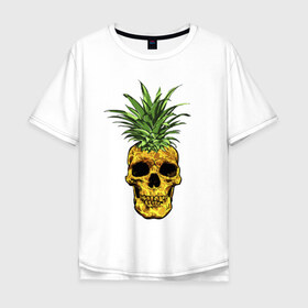 Мужская футболка хлопок Oversize с принтом Ананас в Санкт-Петербурге, 100% хлопок | свободный крой, круглый ворот, “спинка” длиннее передней части | Тематика изображения на принте: cool | creative | design | fruit | green | hype | new york | pineapple | skull | summer | supreme | vanguard | vegan | авангард | ананас | дизайн | зеленый | креатив | круто | лето | фрукт | хайп | череп