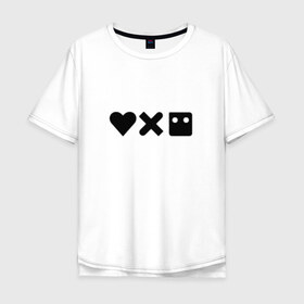 Мужская футболка хлопок Oversize с принтом LDR в Санкт-Петербурге, 100% хлопок | свободный крой, круглый ворот, “спинка” длиннее передней части | Тематика изображения на принте: death | love death + robots | netflix | robots | любовь | нетфликс | роботы | сериал
