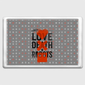 Магнит 45*70 с принтом LOVE DEATH + ROBOTS в Санкт-Петербурге, Пластик | Размер: 78*52 мм; Размер печати: 70*45 | death | love death + robots | netflix | robots | любовь | нетфликс | роботы | сериал